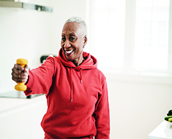 Woman holding weight