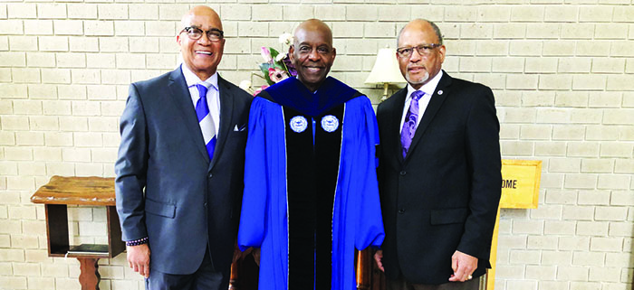 left to right - Mayor Edward H. McDowell, Dr. Melvin I. Douglass, Dr. Clarence W. Hill